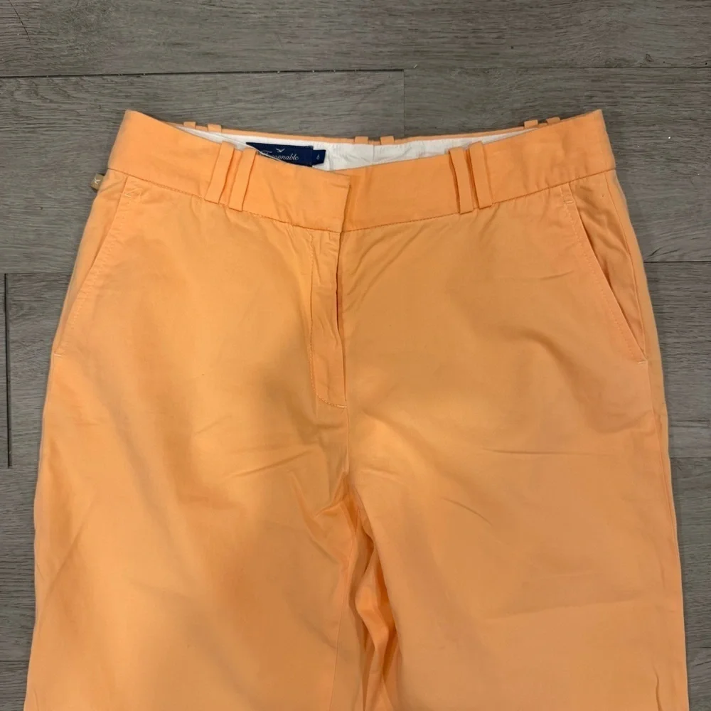 Falconnable Women’s Tangerine Cotton Blend Slacks Wide Leg, Straight Size 6 - Picture 2 of 7